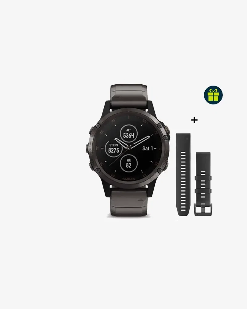 Garmin Fenix 5 Plus Sapphire Titane - Pack Bracelet Unisexe