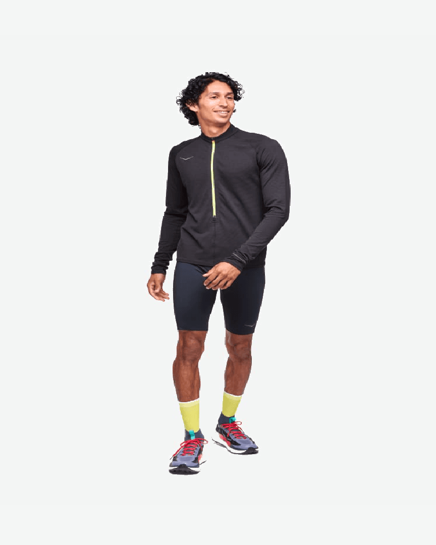 Hoka Haut À Manches Longues Basezip M - 1156097-BLK (2) au meilleur prix !