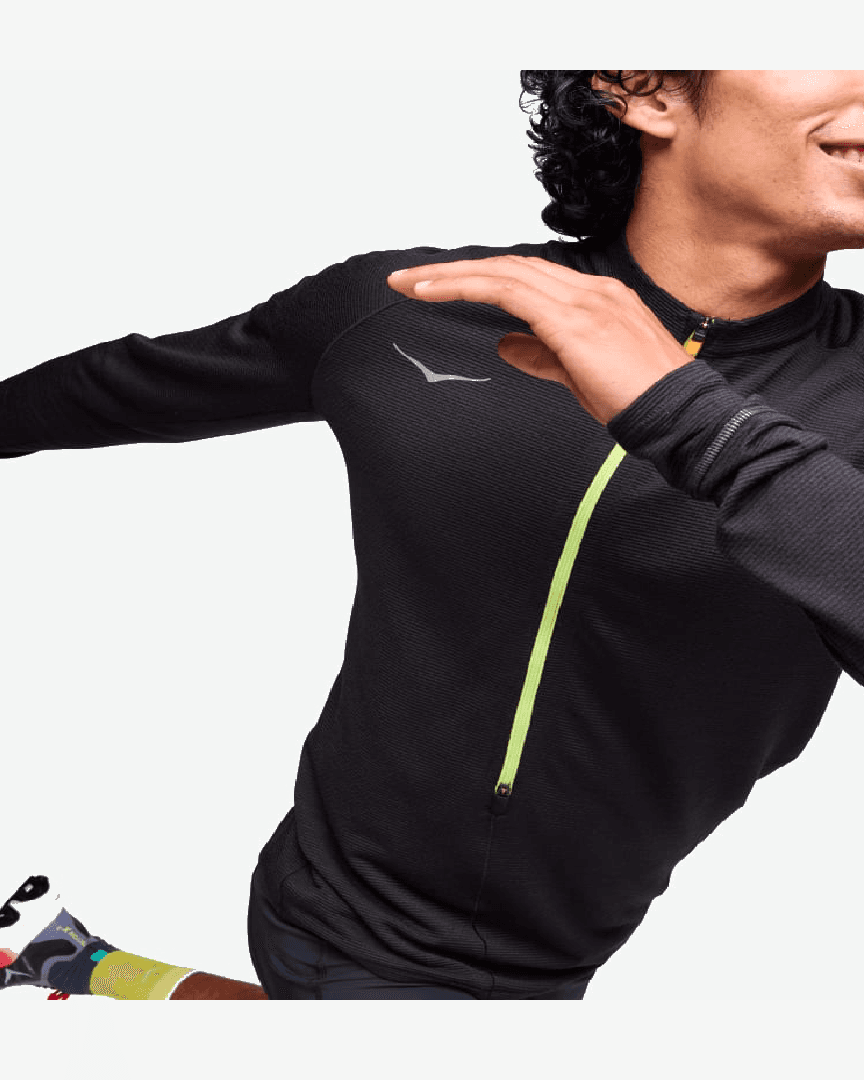 Hoka Haut À Manches Longues Basezip M - 1156097-BLK (3) au meilleur prix !