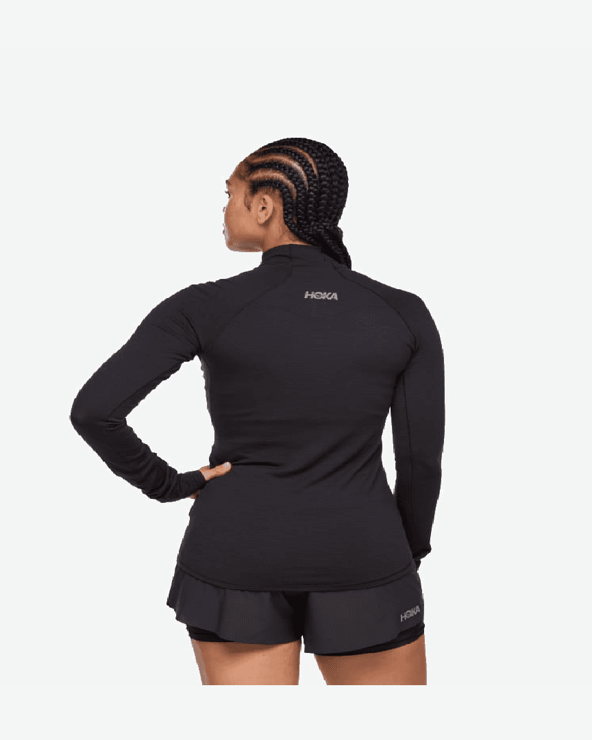 Hoka Haut À Manches Longues Basezip W - 1156112-BLK (1) au meilleur prix !