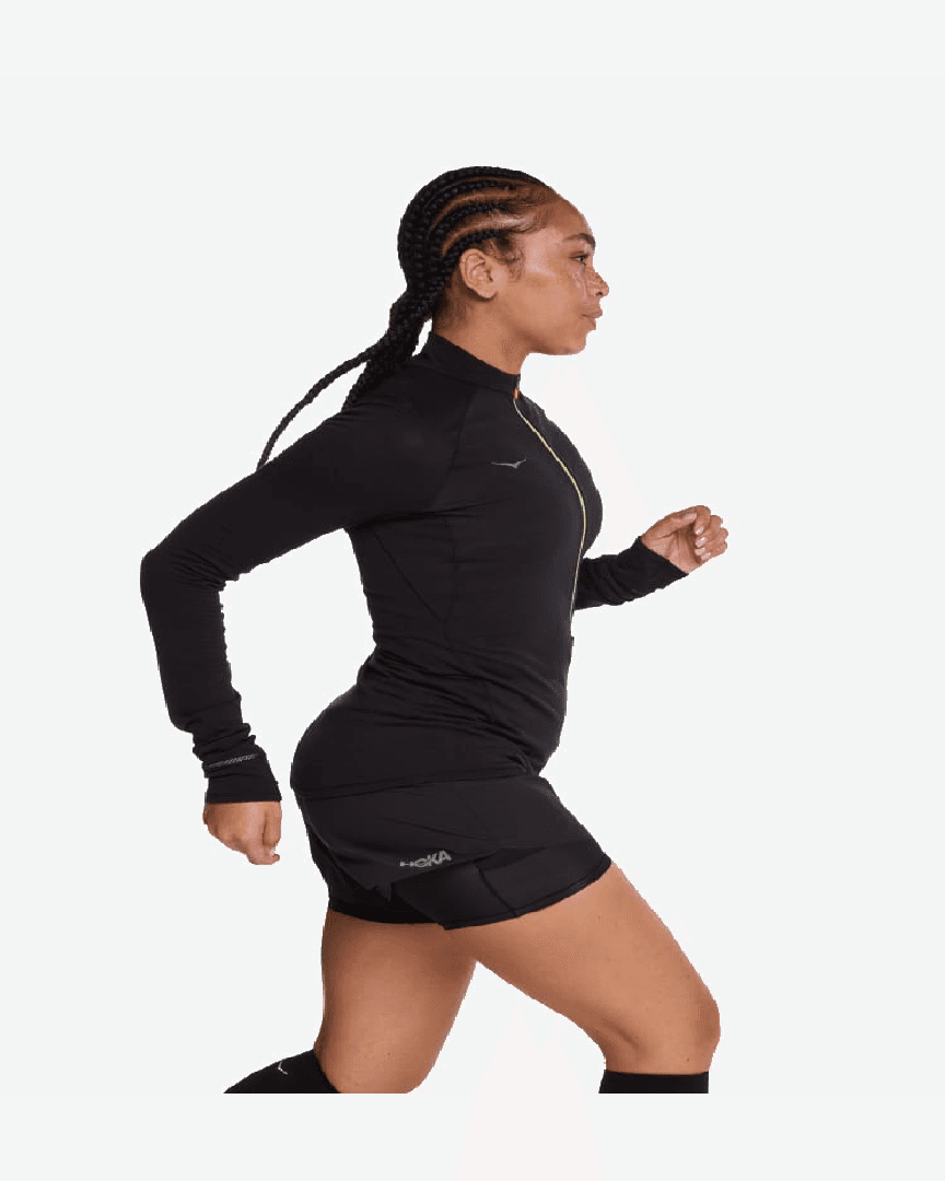 Hoka Haut À Manches Longues Basezip W - 1156112-BLK (3) au meilleur prix !