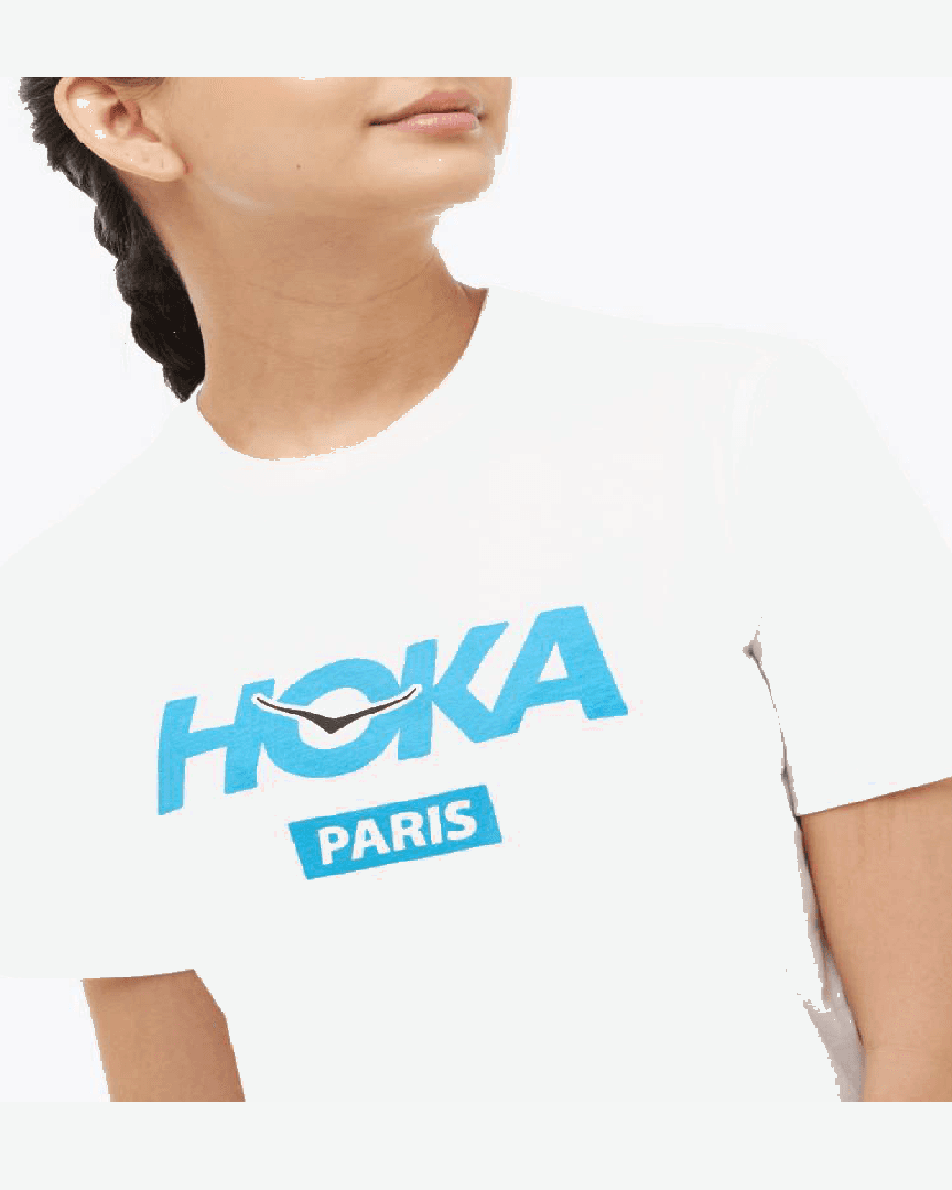 Hoka T-Shirt Paris City W - 1178931-WHT (3) au meilleur prix !