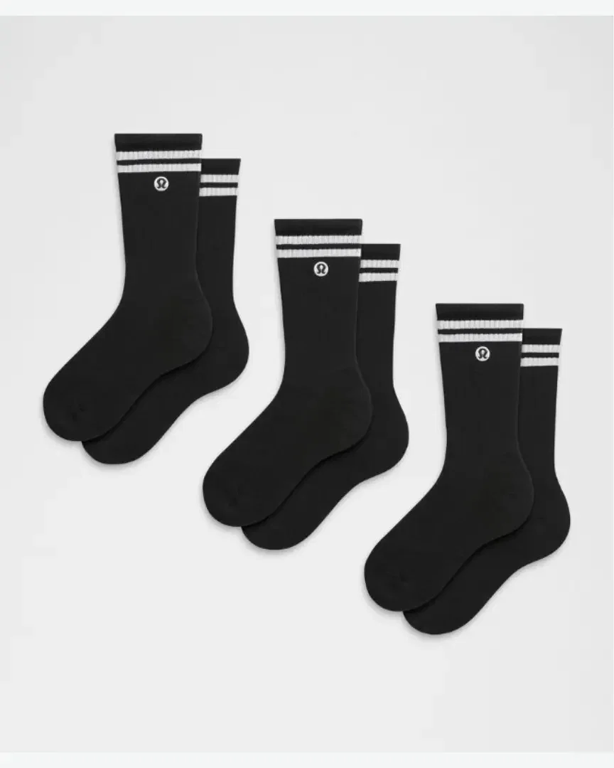 Lululemon Chaussettes Daily Essential Unisexe Lot De 3 Stripe M
