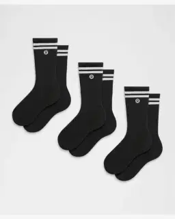 Lululemon chaussettes daily essential unisexe lot de 3 stripe Homme – 1/5