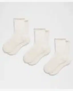 Lululemon chaussettes unisexes mi-hautes à bordure ondulée 3 paires Unisexe – 4/5