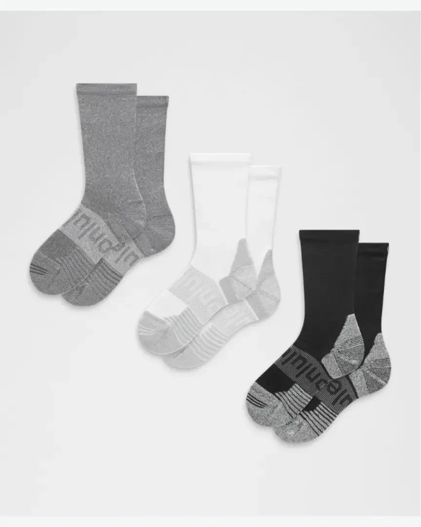 Lululemon Chaussettes Unisexes Power Stride Avec Amorti 3 Paires M