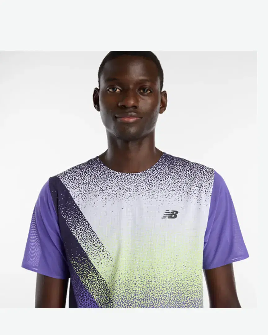 New Balance Race Day Ultra Light Printed T-Shirt M - MT61Q7IDEPU (2) au meilleur prix !