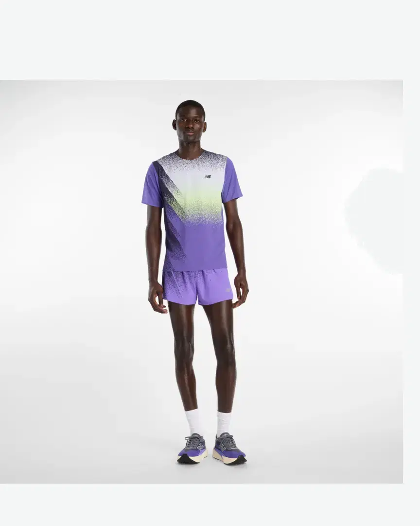 New Balance Race Day Ultra Light Printed T-Shirt M - MT61Q7IDEPU (5) au meilleur prix !