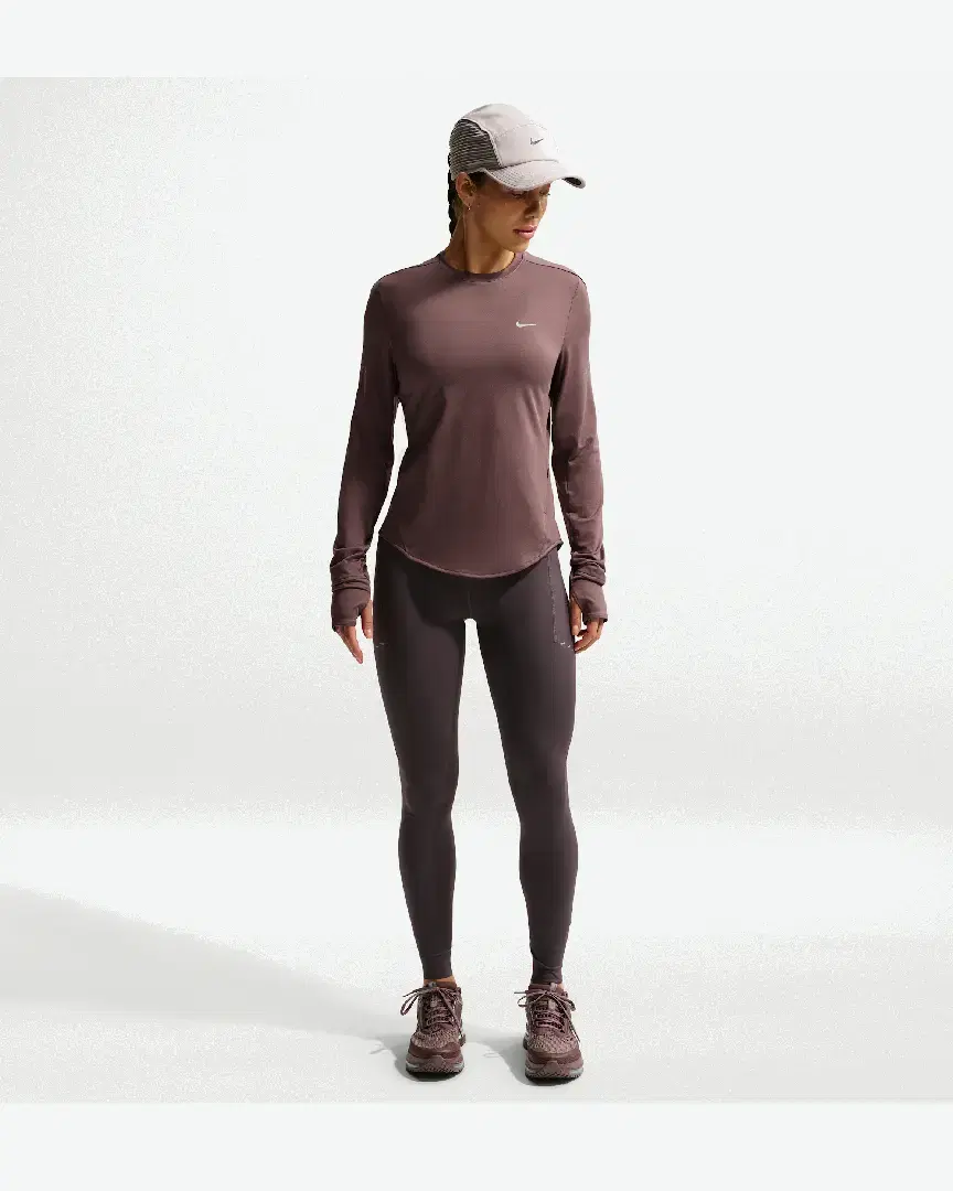 Tee-Shirt À Manches Longues Et Col Ras-Du-Cou Dri-Fit Anti-Uv Nike Swift W - HQ0503-502 (3) au meilleur prix !